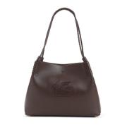 Bruine Leren Handtas Stijlvol Model Etro , Brown , Dames