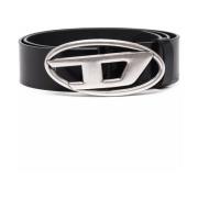 Oval D Logo Riem Diesel , Black , Heren