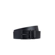 Minimalistische Leren Riem met Matte Gesp Hugo Boss , Black , Heren