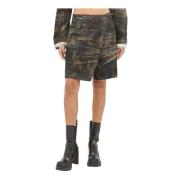 Gecoate Jacquard Denim Omslagrok Diesel , Black , Dames