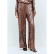 Paillet Wijde Pijp Trekkoord Broek Dries Van Noten , Red , Dames