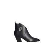 Zwarte leren westernlaarzen Liu Jo , Black , Dames