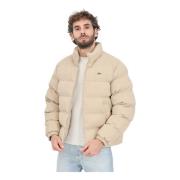 Beige Bomberjack Gewatteerd Winter Elegantie Lacoste , Beige , Heren