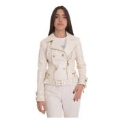 Bikerjack van imitatieleer met knopen Guess , Beige , Dames