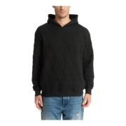 Logo Plain Hoodie Geen Sluiting Calvin Klein , Black , Heren