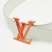 Pre-owned Leather belts Louis Vuitton Vintage , White , Heren