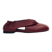 Burgundy Leren Ballet Flats Alohas , Red , Dames