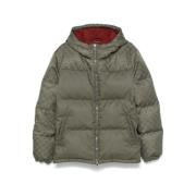 Canvas Pufferjas met Donsvulling Gucci , Green , Heren