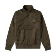 Waxed katoenen Harrington -jas Fred Perry , Green , Heren