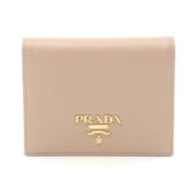 Pre-owned Leather wallets Prada Vintage , Beige , Dames