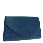 Pre-owned Leather clutches Louis Vuitton Vintage , Blue , Dames