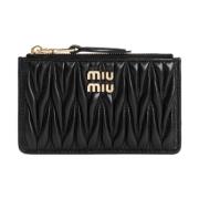 Zwarte Gewatteerde Leren Clutch Tas Miu Miu , Black , Dames