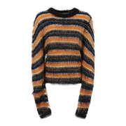 Zwarte Ronde Hals Sweater Marni , Multicolor , Dames