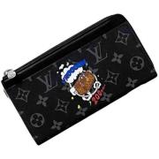 Pre-owned Canvas wallets Louis Vuitton Vintage , Black , Heren