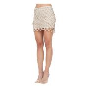 Gouden Mesh Mini Rok Glamour Patrizia Pepe , Yellow , Dames