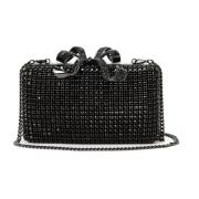 Rhinestone Clutch met Schouderband Self Portrait , Black , Dames