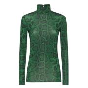 Jersey Viscose Dolcevita Top Simona Corsellini , Green , Dames