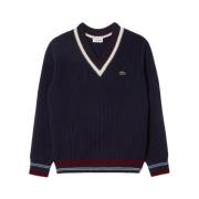 Blauwe Tennis-geïnspireerde Wollen Hoodie Lacoste , Blue , Heren