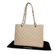 Pre-owned Leather chanel-bags Chanel Vintage , Beige , Dames