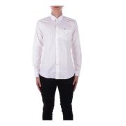 Wit Logo Voor Knoop Shirt Barbour , White , Heren