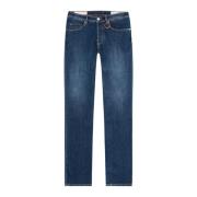 Blauwe Heritage Slim Fit Jeans Tramarossa , Blue , Heren