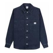 Heren Overshirt Werkkleding Mid Denim Lee , Blue , Heren