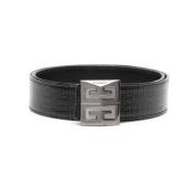 Zwart Omkeerbare Handtekening 4G Riem Givenchy , Black , Heren