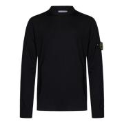 Zwarte Wollen Trui Aw24 Stone Island , Black , Heren