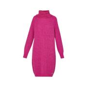 Alpaca blend geribbelde gebreide jurk Liu Jo , Pink , Dames