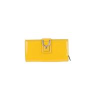 Pre-owned Leather wallets Gucci Vintage , Yellow , Dames