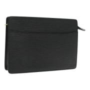 Pre-owned Leather clutches Louis Vuitton Vintage , Black , Dames