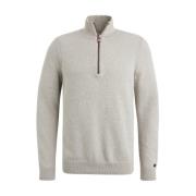 Half Zip Katoenmix Pullover Cast Iron , Gray , Heren