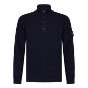 Blauwe Half-Zip Sweater Aw24 Stone Island , Blue , Heren