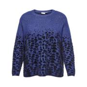 Blauw/Zwart Gebreide Trui Only Carmakoma , Blue , Dames