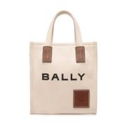 Canvas Logo Print Schoudertas Bally , Beige , Heren