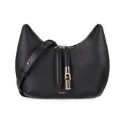 Zwarte Crossbody Tas met Ronde Vorm Furla , Black , Dames