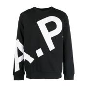 Zwarte Sweater A.p.c. , Black , Heren