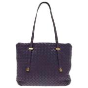 Pre-owned Leather totes Bottega Veneta Vintage , Purple , Dames