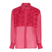 Rode Chiffonbbasta Shirt met Rozen Bruuns Bazaar , Red , Dames