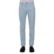 Slim Katoenen Broek met Logo Plaque Jacob Cohën , Blue , Heren