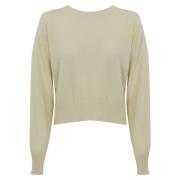 Eco-Cashmere Trui met Lange Mouwen Twinset , White , Dames