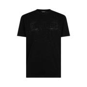 Sprankelend T-shirt met uniek ontwerp Dsquared2 , Black , Heren