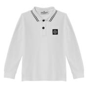 Lange Mouw Polo Shirt Stone Island , White , Unisex