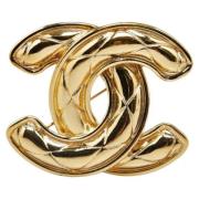 Pre-owned Metal brooches Chanel Vintage , Yellow , Dames