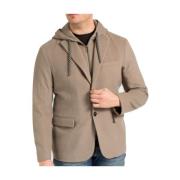 Kasjmierwol Hooded City Jacket Armani , Beige , Heren