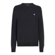 Reguliere Basic Trui Tommy Jeans , Black , Heren