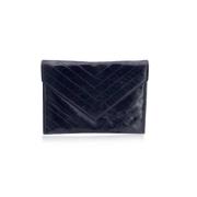 Pre-owned Leather clutches Yves Saint Laurent Vintage , Black , Dames