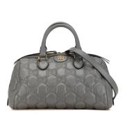 Pre-owned Leather handbags Gucci Vintage , Gray , Dames