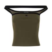 Groene Katoenen Tanktop Courrèges , Green , Dames