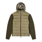 Groene Gebreide Hybride Trui met Capuchon en Rits Moncler , Green , He...